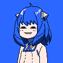 Personagem de anime em pixel art
