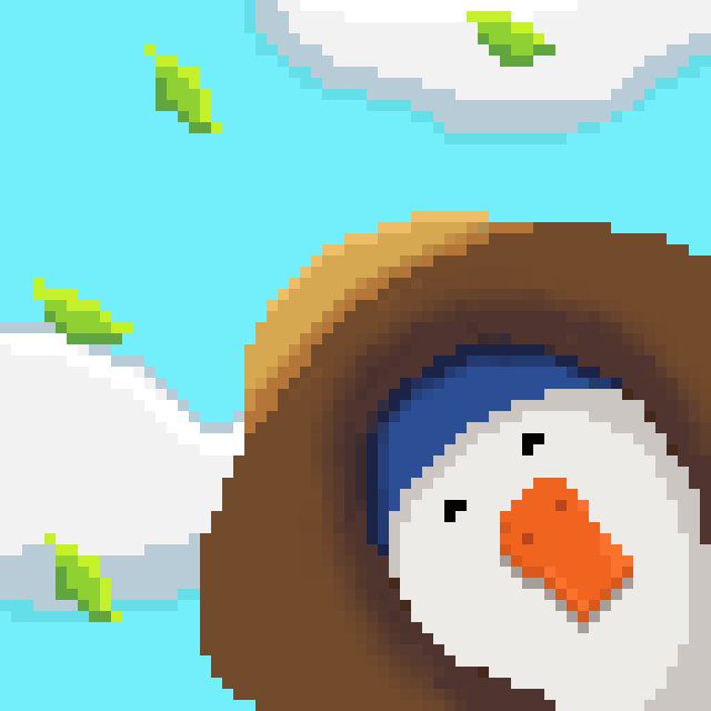 Personagem de gorro em pixel art
